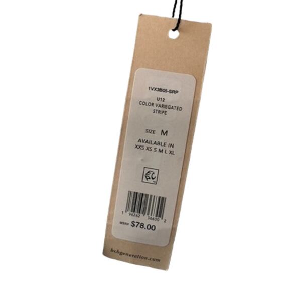 BCBGeneration Blue & White Striped High-Waisted Tassel Shorts Sz Medium NEW - Picture 6 of 7